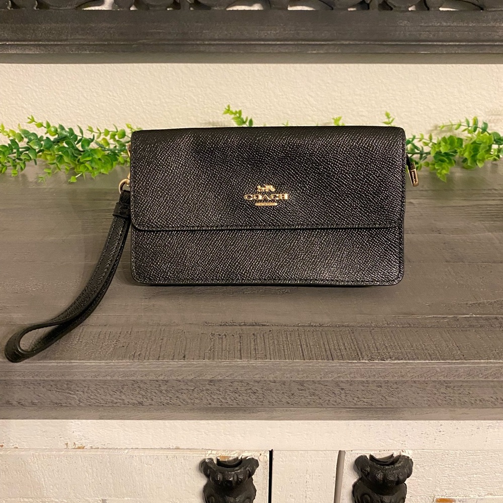 Coach Textured Black Clutch/Wristlet